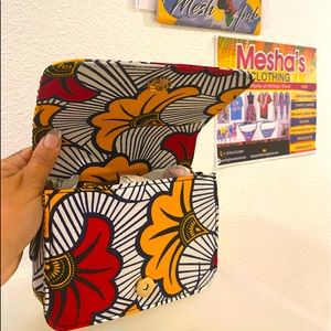 African Fabric Wax Print Designer Purse